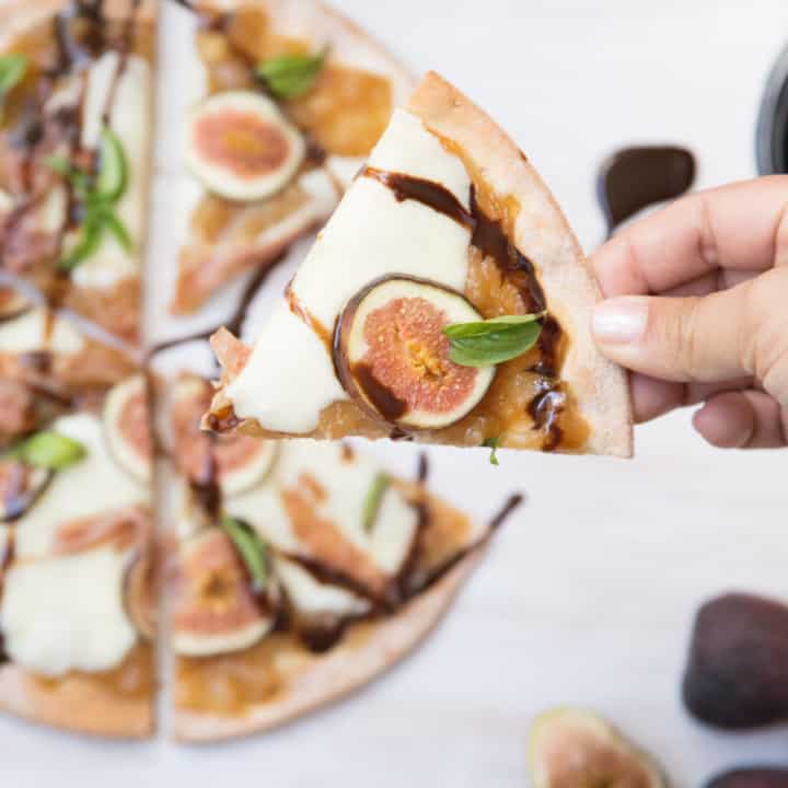 Gluten Free Caramelized Onion, Fig & Prosciutto Pizza