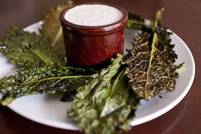 Crispy Kale with Tangy Homemade Ranch