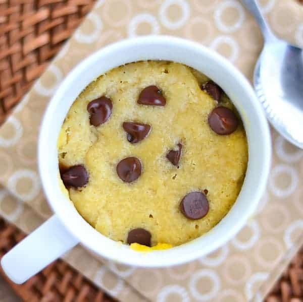 gluten free chocolate chip mug cookie