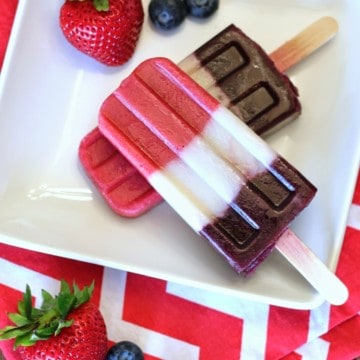red white and blue berry popsicles