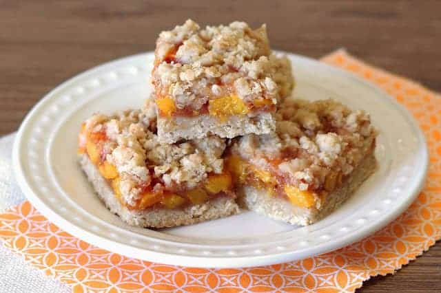 gluten free vegan peach crumb bars  | Sarah, Baking Gluten Free