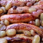 roasted sausages and grapes