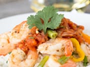 easy oven baked shrimp with sweet peppers
