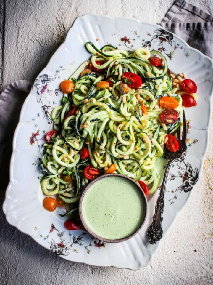 Dairy-Free Creamy Basil Sauce and Zoodles