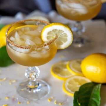 looking down into a lemon crush cocktail
