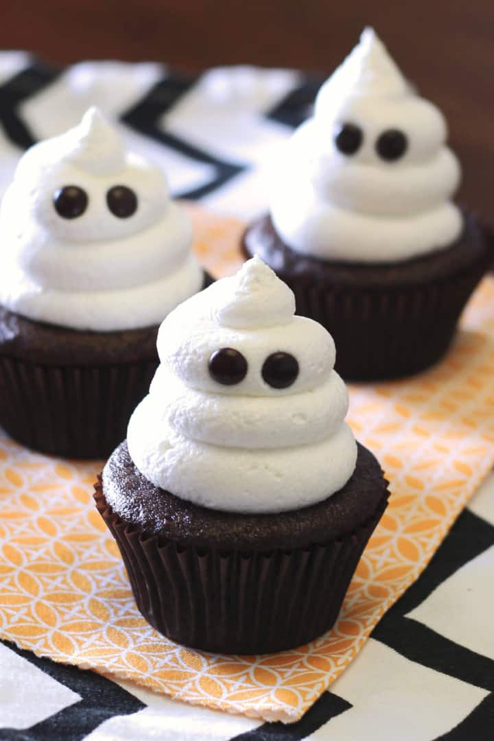 Gluten-Free Vegan Ghost Cupcakes for Halloween