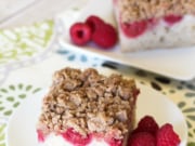 raspberry vegan coffee cake slices