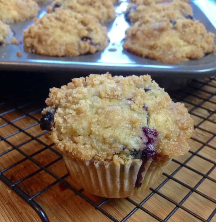 Vegan Blueberry Muffins with Streusel Topping