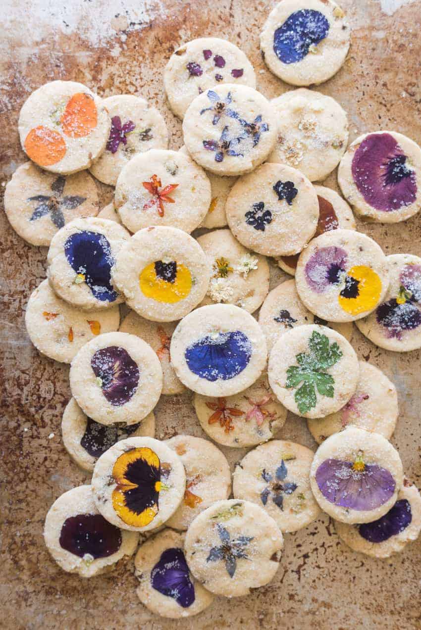 Edible flower shortbread - She Can't Eat What