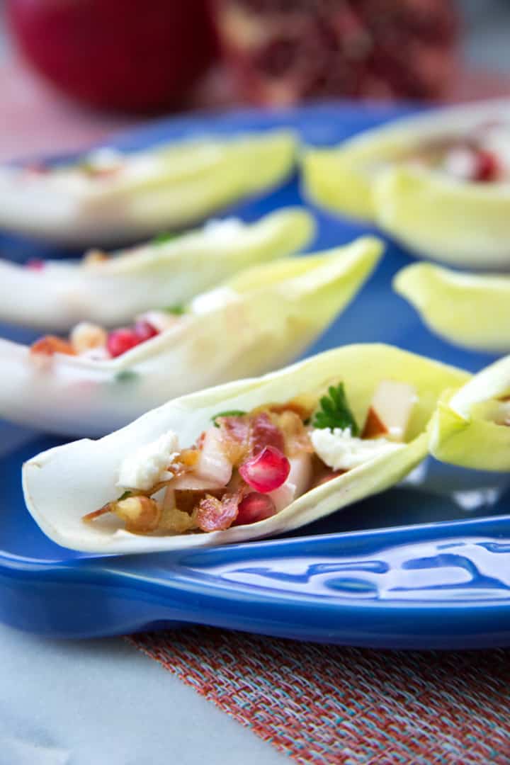 Endive Cups with Pancetta & Pomegranate