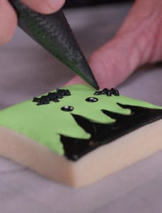 how to make Frankenstein sugar cookies