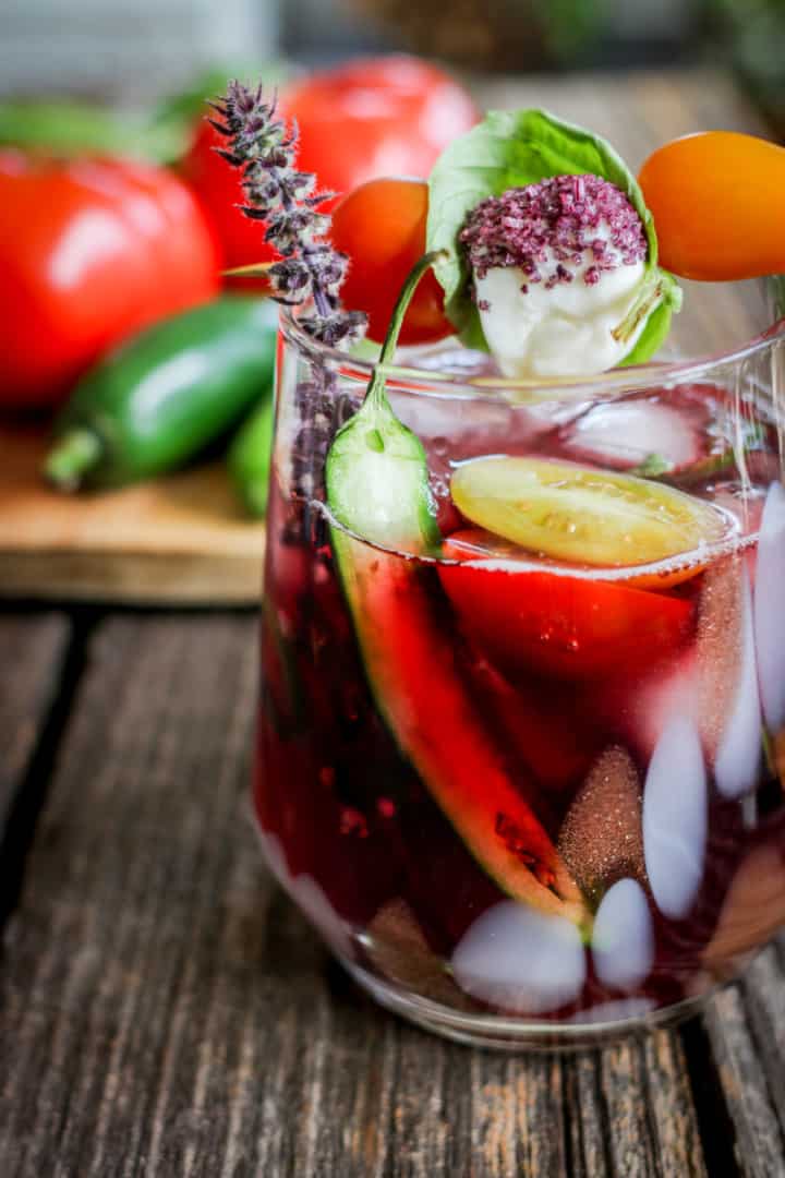 Farmers Market Wine Cocktail | Savory Red Wine Cocktail