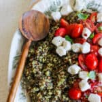 Easy Pesto Quinoa Salad with Tomatoes & Fresh Mozzarella