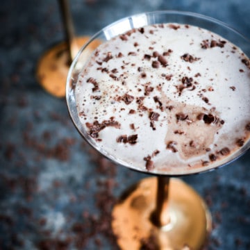 Chocolate Martini with chocolate shavings on top