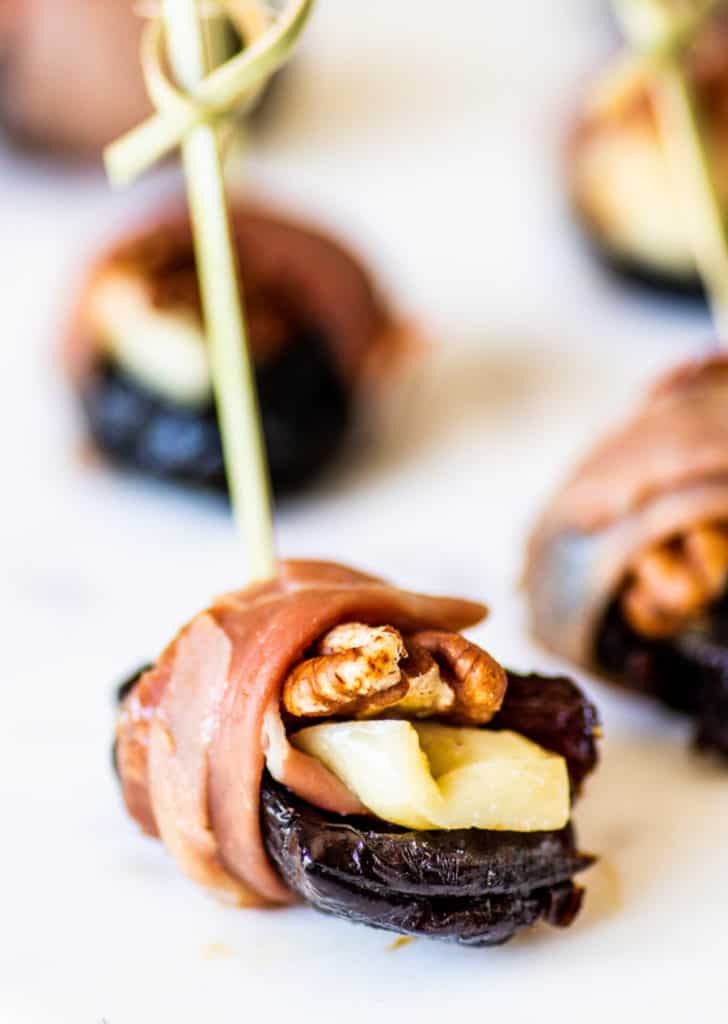 Prosciutto Wrapped Prunes recipe with Parmesan and pecan