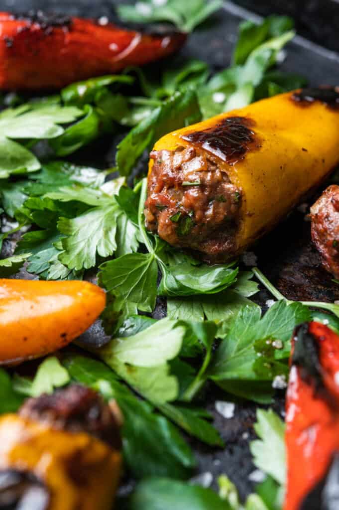 sweet peppers stuffed with Lula Kebab : Armenian foods
