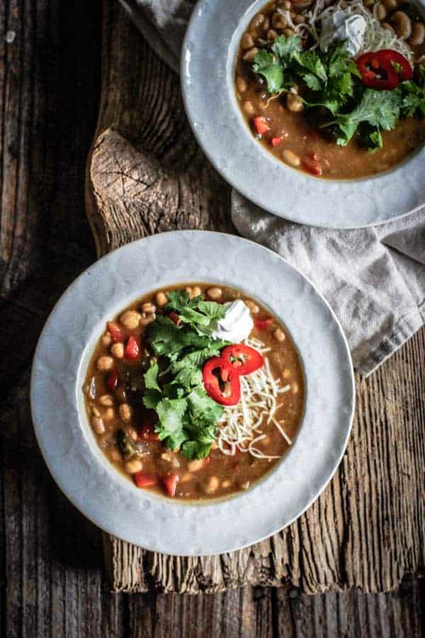 Chickpea and White Bean Chili
