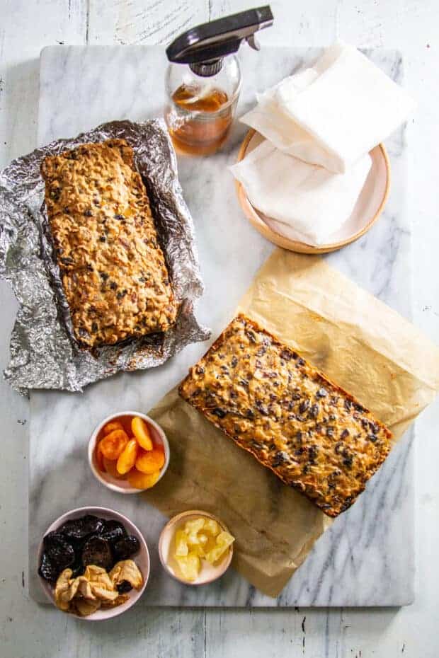 aged fruitcake loaves with rum